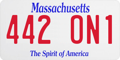 MA license plate 442ON1