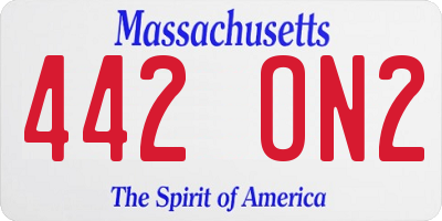 MA license plate 442ON2