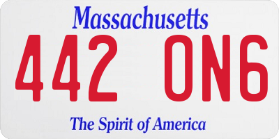 MA license plate 442ON6