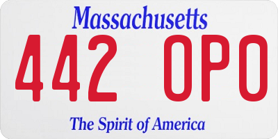 MA license plate 442OP0