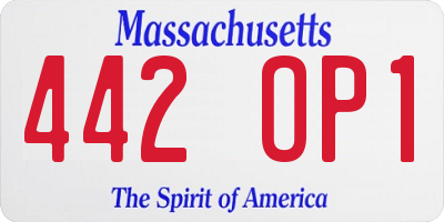 MA license plate 442OP1