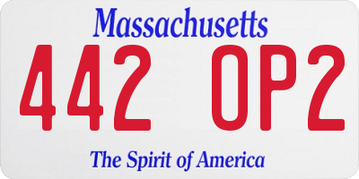 MA license plate 442OP2