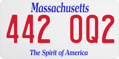 MA license plate 442OQ2