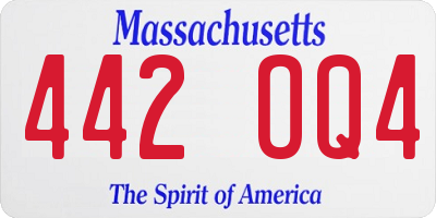 MA license plate 442OQ4