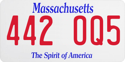 MA license plate 442OQ5