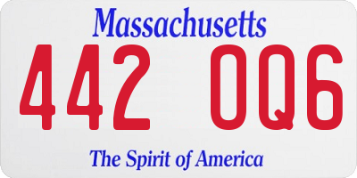 MA license plate 442OQ6