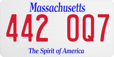 MA license plate 442OQ7