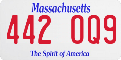 MA license plate 442OQ9