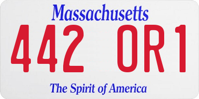 MA license plate 442OR1