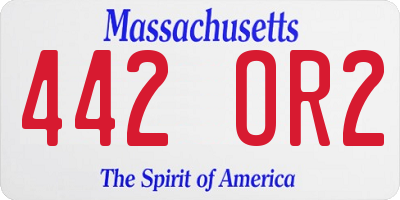 MA license plate 442OR2