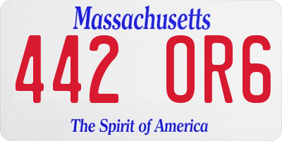 MA license plate 442OR6