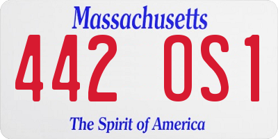 MA license plate 442OS1