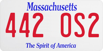 MA license plate 442OS2