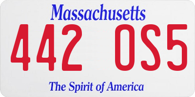 MA license plate 442OS5