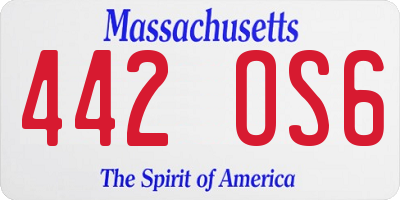 MA license plate 442OS6