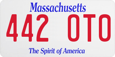 MA license plate 442OT0