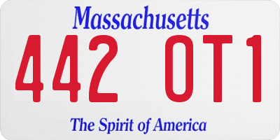 MA license plate 442OT1