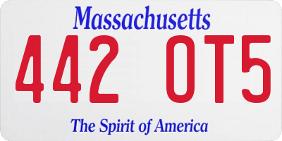 MA license plate 442OT5