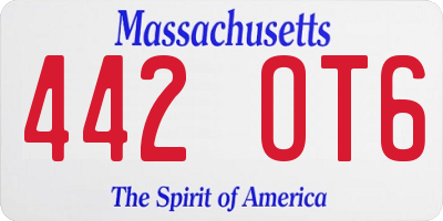 MA license plate 442OT6