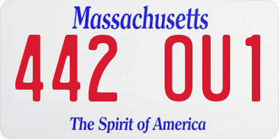 MA license plate 442OU1