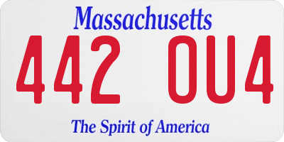 MA license plate 442OU4