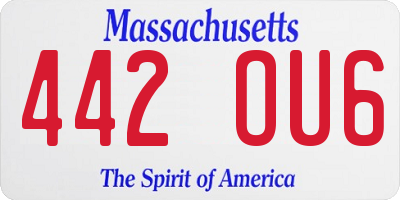 MA license plate 442OU6
