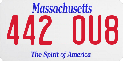 MA license plate 442OU8