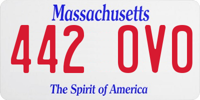 MA license plate 442OV0