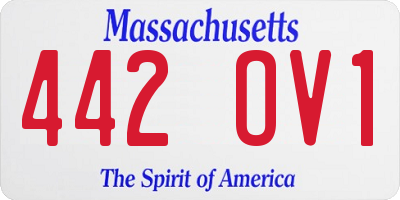 MA license plate 442OV1