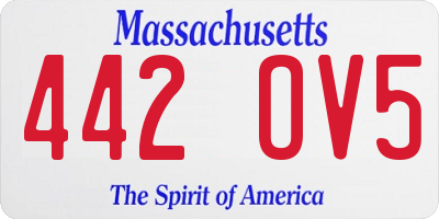MA license plate 442OV5