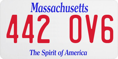 MA license plate 442OV6