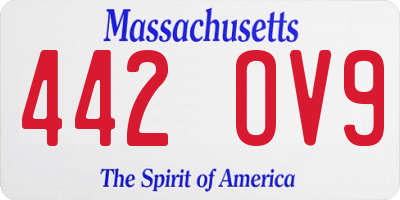 MA license plate 442OV9