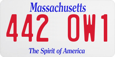 MA license plate 442OW1