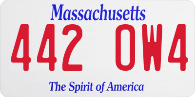 MA license plate 442OW4