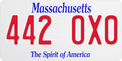 MA license plate 442OX0