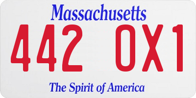 MA license plate 442OX1