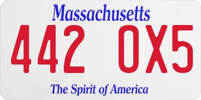 MA license plate 442OX5