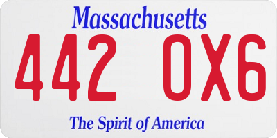 MA license plate 442OX6