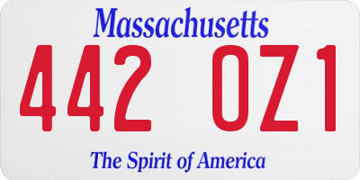 MA license plate 442OZ1