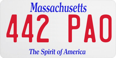 MA license plate 442PA0