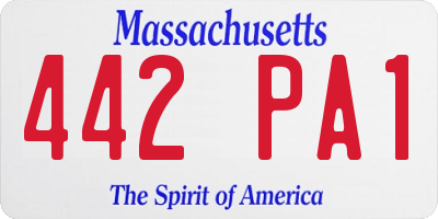 MA license plate 442PA1