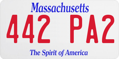 MA license plate 442PA2