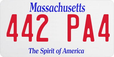 MA license plate 442PA4