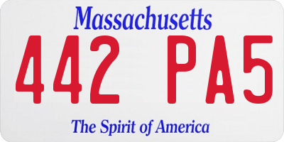 MA license plate 442PA5
