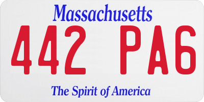 MA license plate 442PA6
