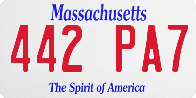MA license plate 442PA7