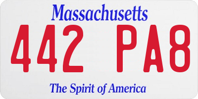 MA license plate 442PA8