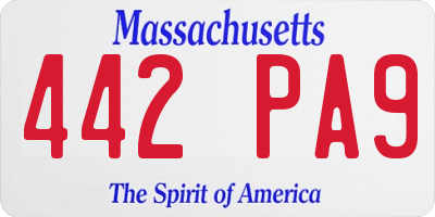 MA license plate 442PA9