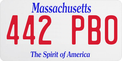 MA license plate 442PB0