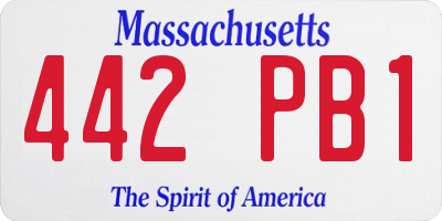 MA license plate 442PB1